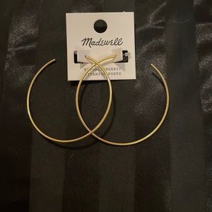 Madewell Gold Hoops NWT Hypoallergenic Titanium Posts